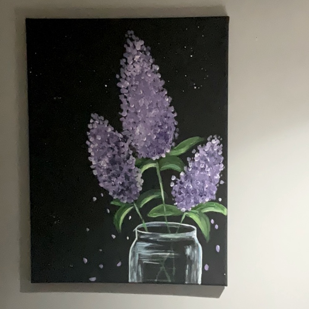Black canvas art work